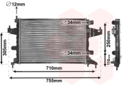 37002303 chladič 1.0i 16V (±AC), 1.2i 16V (±AUT) [540*375*26] 37002303 VAN WEZEL