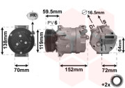 3700K279 kompresor klimatizace 1.6, 1.8, 2.0, 2.0DTi, 2.0Di, 2.2DTi 3700K279 VAN WEZEL