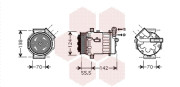 3700K447 kompresor klimatizace 1.6i 16V, 1.8i 16V, 2.0i 16V Turbo, 2.2i 16V  3700K447 VAN WEZEL