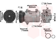 4300K103 kompresor klimatizace 1.4i 16V, 1.6i 16V (±AUT), 1.5DCi řemenice 125 mm (typ DELPHI - HARRISON) 4300K103 VAN WEZEL