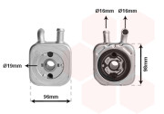 58003082 chladič oleje 4.2i 40V (±AUT±AC), 2.5TDi (±AUT±AC) [98*94*72]  (ŠKODA, VW) 58003082 VAN WEZEL