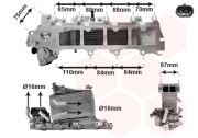 58004376 vodní chladič pro chlazení turbodmychadla 1.6TDi, 2.0TDi (Euro 6) bez EGR ventilu, výroba VALEO (VW, ŠKODA) 58004376 VAN WEZEL