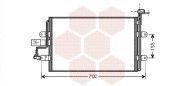 58005262 chladič klimatizace bez sušiče 1.9TDi 110kW [540*360*20] 58005262 VAN WEZEL