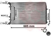 76002010 chladič 1.0i 8V (+AC) ->  1.4i 16V FSi (+AUT), 1.9 SDi (±AC), 1.9TDi (-AUT) [633*415*23] (ŠKODA, VW) 76002010 VAN WEZEL