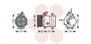 8100K095 kompresor klimatizace 3.2i 24V, 2.7XDi, 2.9XDi pro vozy bez zadního výparníku 8100K095 VAN WEZEL