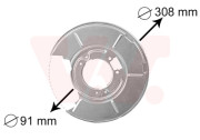 0646374 prachový štít zadního brzdového kotouče (vnitřní/vnější průměr 91/308mm) P 0646374 VAN WEZEL