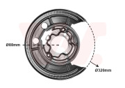 1651374 prachový štít zadního brzdového kotouče P 1651374 VAN WEZEL