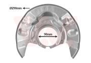 5393371 prachový štít předního brzdového kotouče (vntřní/vnější průměr kotouče 90/290mm)  L 5393371 VAN WEZEL