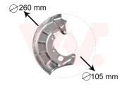 5880372 prachový štít předního brzdového kotouče (průměr= 239 mm) P 5880372 VAN WEZEL