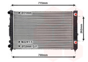 03002109 -2/96 chladič 1.6i 8V (+AUT±AC), 1.8i 20V (+AUT±AC), 1.9TDi (+AUT±AC) [630*397*32] VAN WEZEL