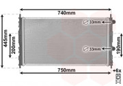 07002076 chladič 2.0i 16V (±AUT±AC), 2.4 (±AUT±AC), 2.7i 24V (+AUT±AC) [675*397*34] VAN WEZEL