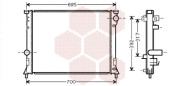 07002116 5/09-12/10 chladič 2.7i 24V (±AC) [615*475*27] VAN WEZEL