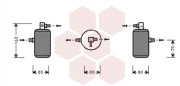 0900D163 sušič klimatizace 1.6i (±AUT) -> 2.0i 8V (±AUT), 1.9D (±AUT), 1.9SD (±AUT), 1.9TD (±AUT) VAN WEZEL