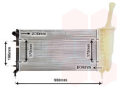 17002300 chladič 1.2i 8V (±AC), 1.2i 16V (±AC) [580*317*18] 17002300 VAN WEZEL