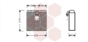 1700V257 výparník klimatizace (±AUT) [185*220*90] 1700V257 VAN WEZEL
