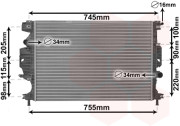 18012713 chladič  1.0i, 1.5TDCi, 2.0TDCi mechanicky krimpovaný 18012713 VAN WEZEL