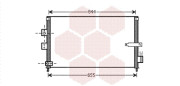 25005223 chladič klimatizace se sušičem 1.4i 16V V-Tec (jen sedan) [625*375*17] VAN WEZEL