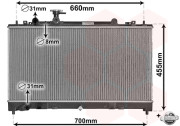 27002227 chladič 1.8i 16V (±AC), 2.0i 16V (±AC) [375*726*16] 27002227 VAN WEZEL