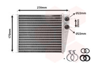 30006465 radiátor topení Mini vše, A-Class 2.0CDi, B-Class 1.8CDi [185*170*35] VAN WEZEL