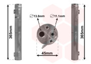 3000D395 sušič klimatizace pro všechny pohoné jednotky vpusť 11,1 mm, odtok 13,8 mm VAN WEZEL