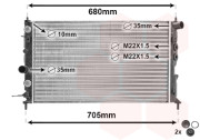 37002220 chladič 1.6, 1.8, 2.0 AUT AC 60737424 VAN WEZEL