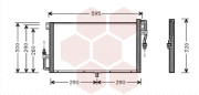 37005268 VAN WEZEL chladič klimatizace bez sušiče  [540*280*20] 37005268 VAN WEZEL