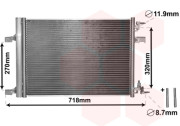 37005500 VAN WEZEL chladič klimatizace se sušičem 1.4i 16V (i Turbo), 1.6i 16V (i Turbo), 1.3CDTi , 1.7CDTi 81kW  [540*395*16] 37005500 VAN WEZEL