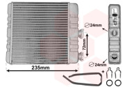 37006321 radiátor topení (typ BEHR, hranaté vývody) (+AC) [210*180*34] 37006321 VAN WEZEL