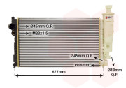 40002126 7/92- chladič 1.6, 1.8, 2.0 +AUT ±AC [610*377*23] VAN WEZEL