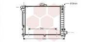 47002050 6/92-6/94 chladič 2.0i 16V (+A+AC), 2.0i 16V Turbo (+A), 2.3i 16V (+A+AC), 2.3i 16V Turbo (+A) [500*400*33] VAN WEZEL