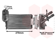 58006173 radiátor topení (Octavia 8/98-) s rychlospojkou (bajonet) [234*156*42]  (ŠKODA, VW) 58006173 VAN WEZEL