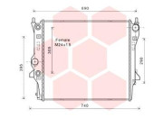 77002053 chladič s olejovým chladičem 2.5V6 (±AUT±AC), 3.0V6 (±AUT±AC), 4.0V8 (±AUT±AC),  4.2V8 (±AUT±AC) [570*528*26] 77002053 VAN WEZEL