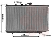 83002050 chladič 1.3i 8V (±AC), 1.5i 16V (±AC) [350*647*16] VAN WEZEL