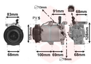 8300K144 VAN WEZEL kompresor klimatizace 1.4CRDi, 1.6CRDi 8300K144 VAN WEZEL