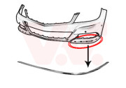 3097481 chromová lišta předního nárazníku L VAN WEZEL