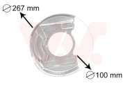 3730371 prachový štít předního brzdového kotouče průměr 100 mm LP VAN WEZEL