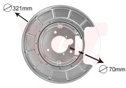 4047374 VAN WEZEL prachový štít zadního brzdového kotouče P 4047374 VAN WEZEL