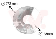 5823371 prachový štít předního brzdového kotouče průměr 239 mm L VAN WEZEL