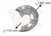 5830371 VAN WEZEL prachový štít předního brzdového kotouče L 5830371 VAN WEZEL