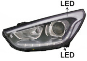 8262963 13- přední světlo HIR2LED el. ovládané bez motorku s denním svícením a parkovacím světlem horníspodní LED, čirý blikač L VAN WEZEL