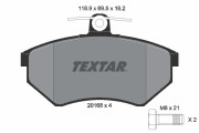 2016801 TEXTAR sada brzdových platničiek kotúčovej brzdy 2016801 TEXTAR