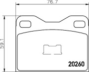 2026001 TEXTAR sada brzdových platničiek kotúčovej brzdy 2026001 TEXTAR