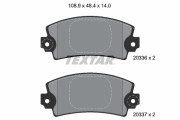 2033602 TEXTAR sada brzdových platničiek kotúčovej brzdy 2033602 TEXTAR