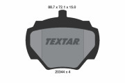 2034402 TEXTAR sada brzdových platničiek kotúčovej brzdy 2034402 TEXTAR