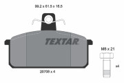 2070803 TEXTAR sada brzdových platničiek kotúčovej brzdy 2070803 TEXTAR