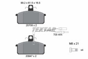 2070804 TEXTAR sada brzdových platničiek kotúčovej brzdy 2070804 TEXTAR