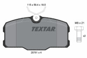 2075101 TEXTAR sada brzdových platničiek kotúčovej brzdy 2075101 TEXTAR