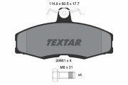 2086105 TEXTAR sada brzdových platničiek kotúčovej brzdy 2086105 TEXTAR