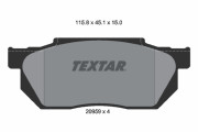 2095901 TEXTAR sada brzdových platničiek kotúčovej brzdy 2095901 TEXTAR