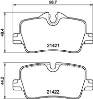 2142103 Sada brzdových destiček, kotoučová brzda Formula XT TEXTAR